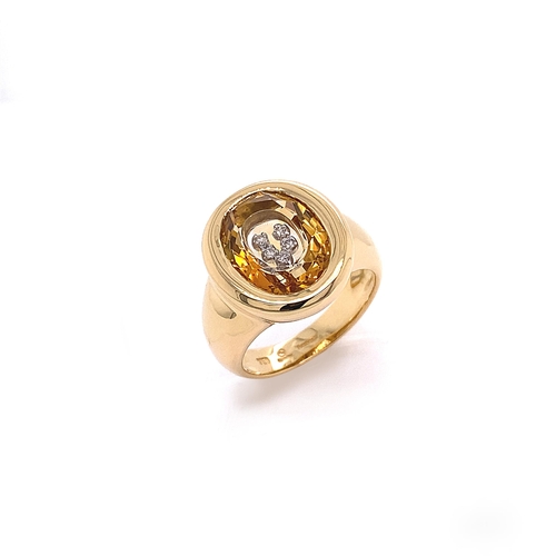 212 - GEMSTONE DRESS RING WITH DIAMONDS