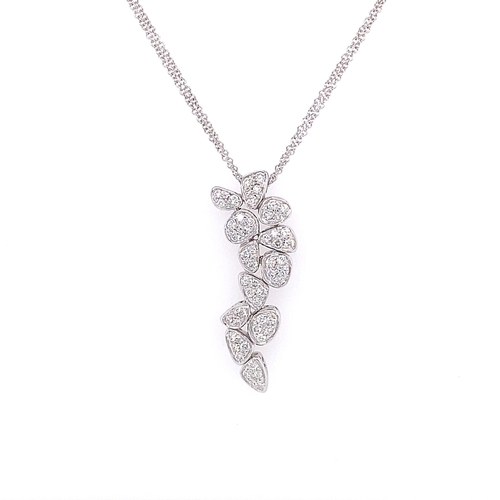 227 - ORGANIC DESIGN DIAMOND DROP NECKLACE