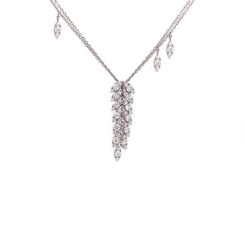 240 - FANCY LEAF DESIGN DIAMOND DROP NECKPIECE