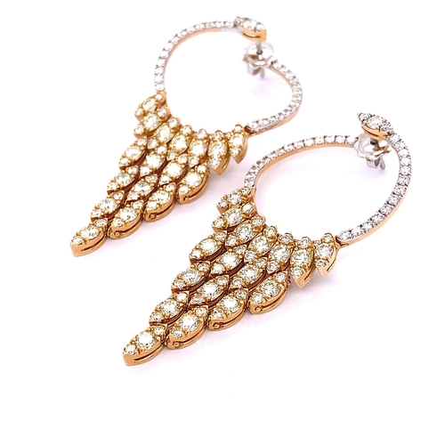 253 - PAIR OF FANCY DIAMOND DROP EARRINGS