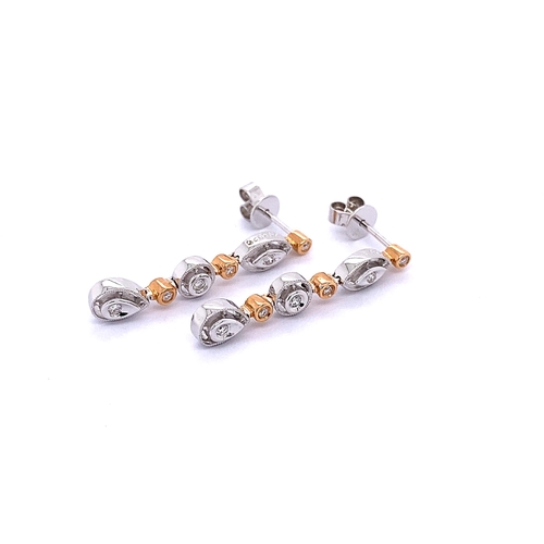 64 - PAIR OF DIAMOND DROP EARRINGS