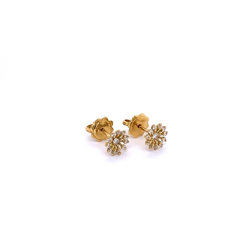 73 - PAIR OF FLORAL DESIGN EARRINGS