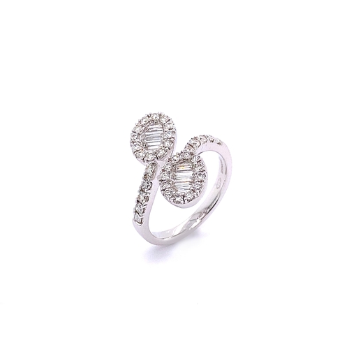 74 - MIXED CUT DIAMOND OVERLAP RING