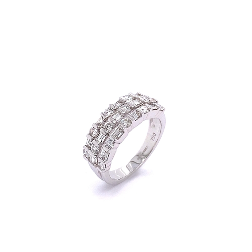 77 - MULTI ROW HALF ETERNITY DIAMOND RING