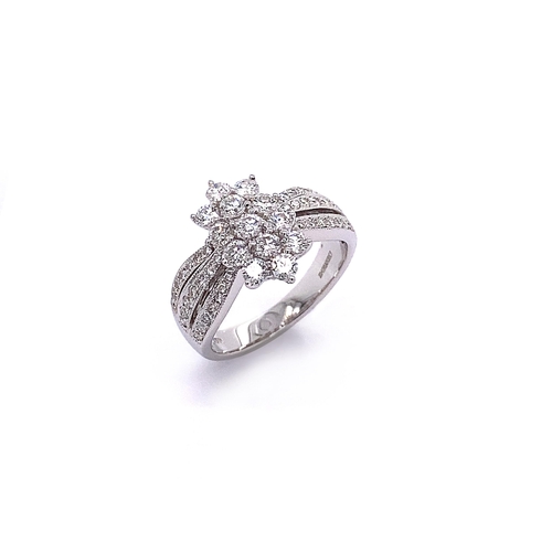 78 - FANCY FLORAL DESIGN DIAMOND RING