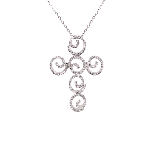 80 - FANCY SWIRL CROSS DESIGN PENDANT