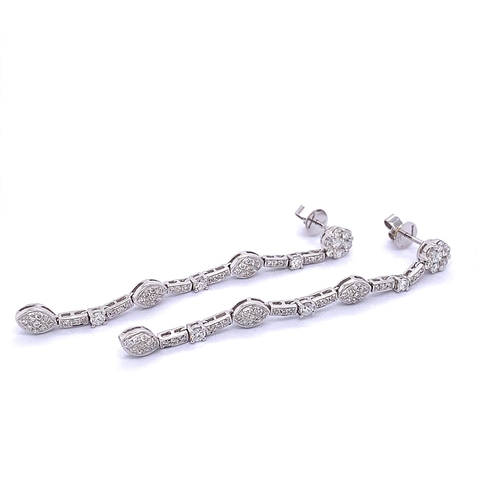 90 - PAIR OF DIAMOND DRESS DROP EARRINGS