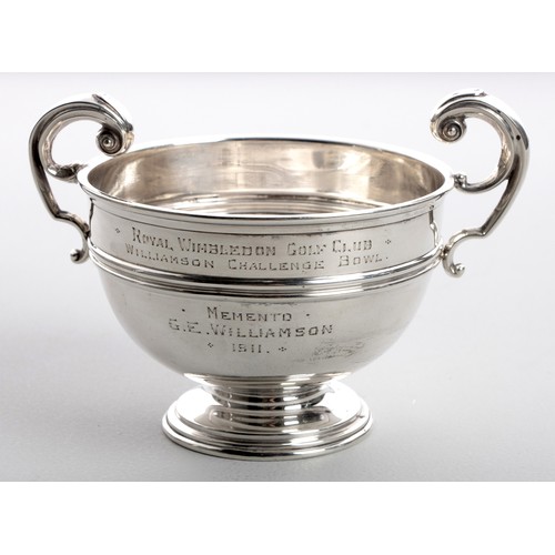 1115 - AN EDWARD VII SILVER TROPHY CUP, MAKER'S MARK RUBBED, BIRMINGHAM, 1906