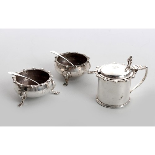 1122 - AN EDWARD VII SILVER CONDIMENT SET, JAMES DIXON AND SONS, SHEFFIELD, 1909