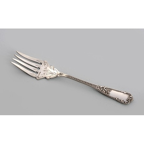 1177 - A FRENCH SILVER FORK, ADOLPHE BOULENGER, PARIS, 19TH CENTURY