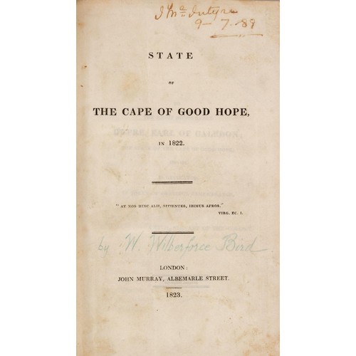 516 - Bird - STATE OF THE CAPE OF GOOD HOPE IN 1822