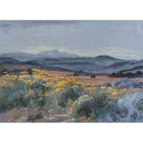 245 - Rowena Bush (South African 1917 - 1998) LANDSCAPE WITH YELLOW FLOWERS