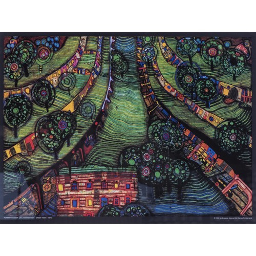 163 - Friedensreich Hundertwasser (Austrian 1928 - 2000) GRÜNE STADT - GREEN TOWN (781)