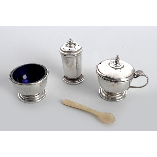 1150 - A GEORGE V SILVER CONDIMENT SET, SELFRIDGE AND CO LTD, BIRMINGHAM, 1936