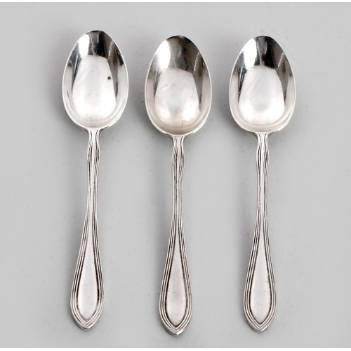 1146 - THREE GEORGE V SILVER TEASPOONS, WILLIAM SUCKLING LTD, BIRMINGHAM, 1935