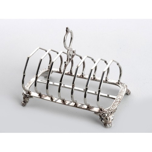 1173 - A SEVEN BAR ELECTROPLATE TOAST RACK, JOHN GILBERT, BIRMINGHAM, 19TH CENTURY