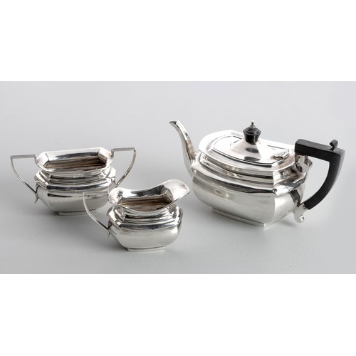 1152 - A GEORGE VI SILVER BACHELOR'S TEA SERVICE, JB CHATTERLEY AND SONS LTD, BIRMINGHAM, 1938