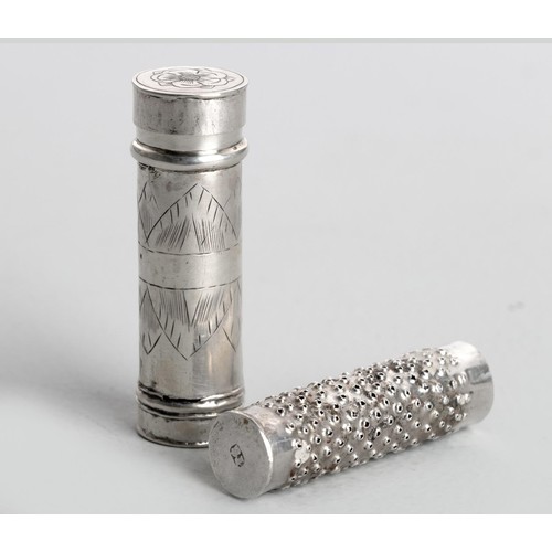 1063 - A SILVER NUTMEG GRATER, 18TH CENTURY, MAKER'S MARK I S