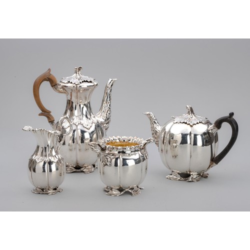 1081 - A WILLIAM IV SILVER TEA SERVICE, CHARLES FOX II, LONDON, 1832