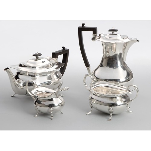 1130 - A GEORGE V SILVER  FOUR-PIECE TEA SERVICE, WILLIAM HUTTON AND SONS LIMITED, SHEFFIELD, 1919