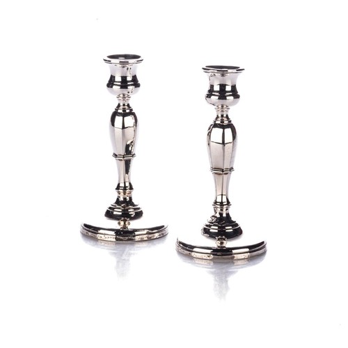 1137 - A PAIR OF GEORGE V SILVER CANDLESTICKS, MAKER'S MARK RUBBED, BIRMINGHAM, 1928