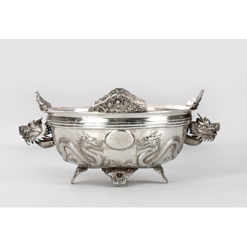 1209 - A CHINESE SILVER BOWL, EXPORT MARK KC, SECOND HALF 19TH CENTURY