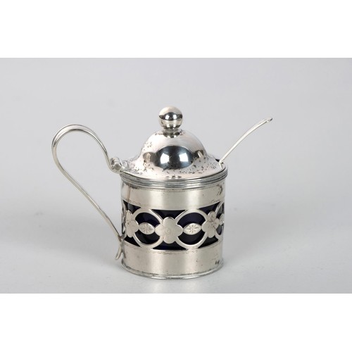 1214 - A CAPE SILVER MUSTARD POT, WILLEM GODFRIED LOTTER