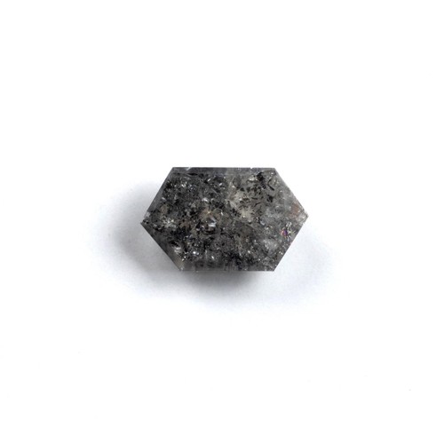 548 - AN UNMOUNTED HEXAGON-CUT 'SALT-AND-PEPPER' DIAMOND