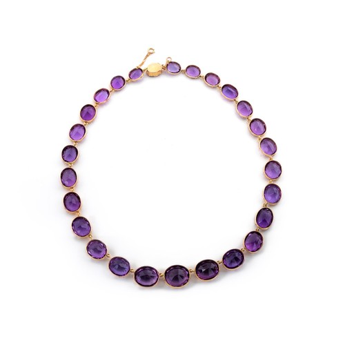 590 - A VICTORIAN AMETHYST RIVIÈRE NECKLACE