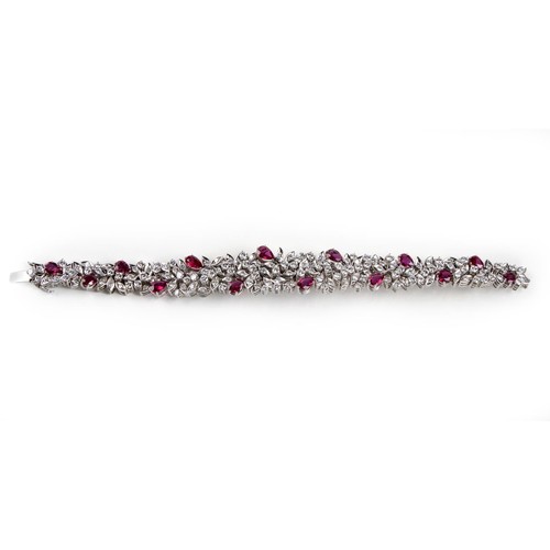 597 - A RUBY AND DIAMOND BRACELET