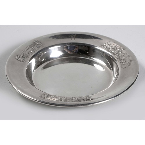 1199 - A DUTCH ELECTROPLATE CHRISTENING PLATE BY GEORG NILSSON, CIRCA 1920