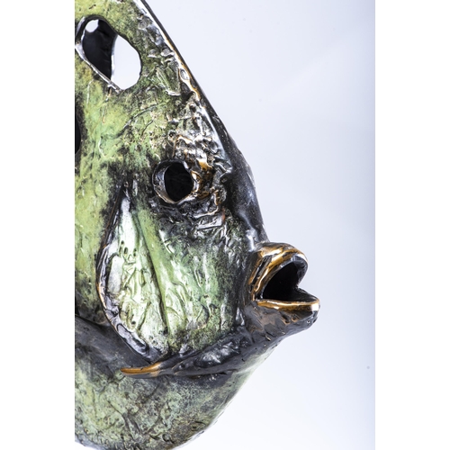 562 - A DIETMAR WEINING BRONZE SCULPTURE OF A FISH, 20TH CENTURY