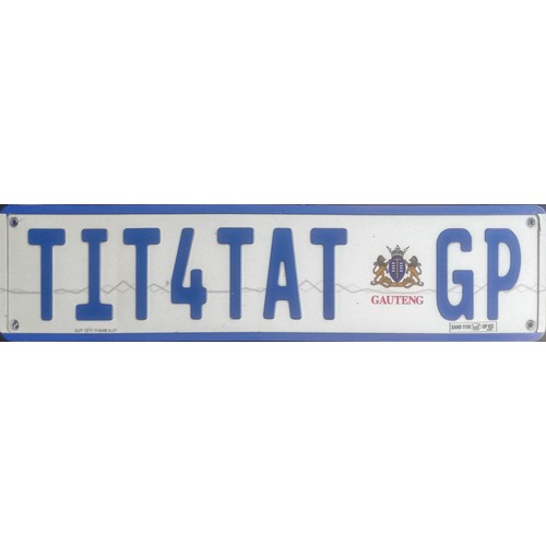 552 - A VEHICLE REGISTRATION PLATE