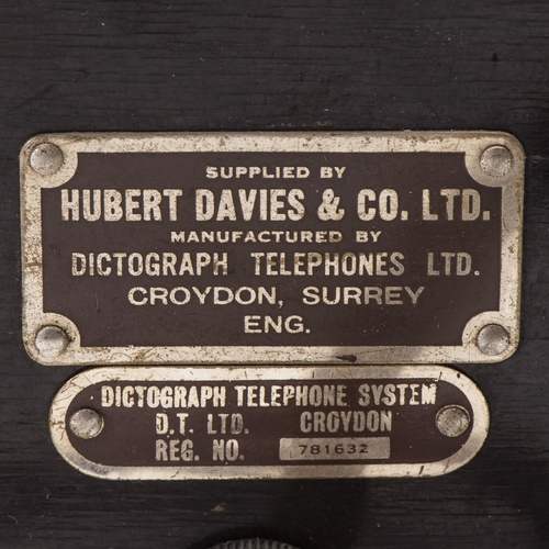 396 - A DICTOGRAPH TELEPHONE SYSTEM HUBERT DAVIES AND CO, SURREY, ENGLAND, CIRCA 1930