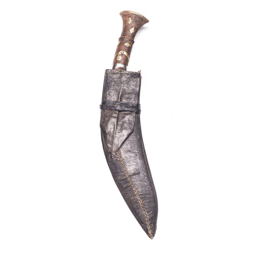 409 - A DECORATIVE INDIAN KUKHRI KNIFE