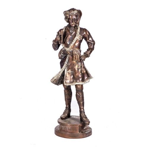 561 - A BRONZE STATUE OF A NOBLEMAN, LATE 19TH/EARLY 20TH CENTURY