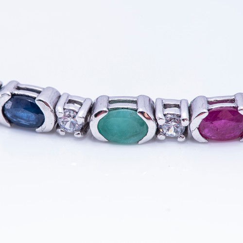 924 - A RAINBOW GEM-SET BRACELET