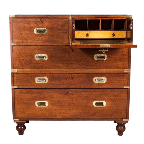 442 - A LATE VICTORIAN MAHOGANY MILITARY CHEST,CIRCA 1880