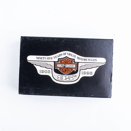 127 - A CASED HARLEY DAVIDSON ZIPPO LIGHTER AND KEYRING