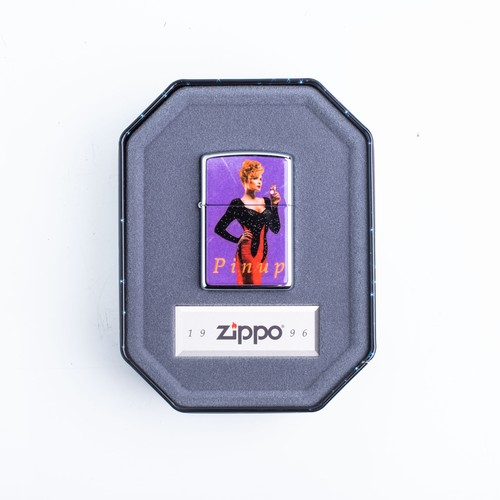 132 - A CASED ZIPPO PIN-UP GIRL LIGHTER