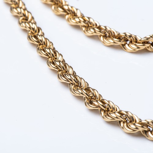 873 - AN 18CT GOLD ROPE CHAIN NECKLACE