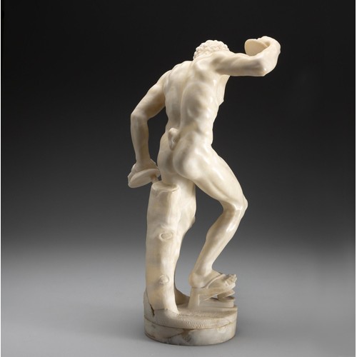 541 - AN ALABASTER FIGURE OF A MUSICAL SATYR