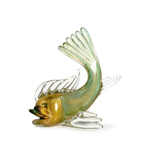 583 - A MURANO AVENTURINE GLASS FISH