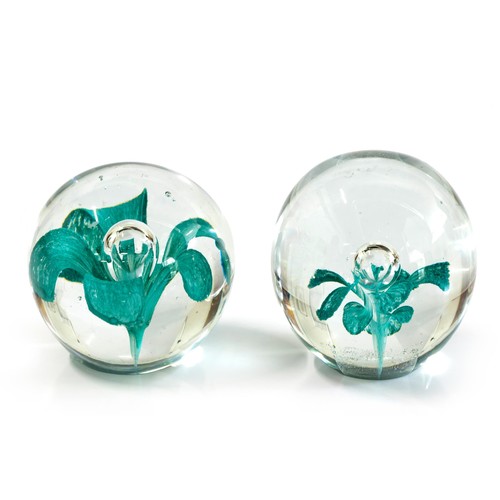 585 - TWO GLASS PAPERWEIGHTS