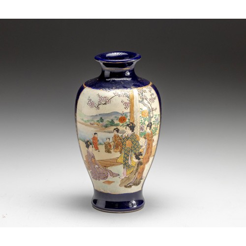 663 - A JAPANESE SATSUMA 'BIJIN' VASE, MEIJI PERIOD, 1868 - 1912