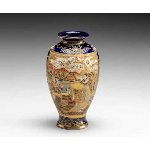 665 - A JAPANESE SATSUMA VASE, MEIJI PERIOD, 1868 - 1912