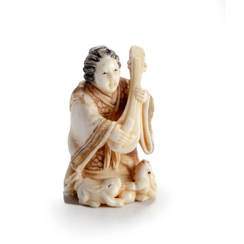 608 - A GROUP OF MINIATURE JAPANESE IVORY 'SEVEN LUCKY GODS' OKIMONO, MEIJI PERIOD, 1868 - 1912