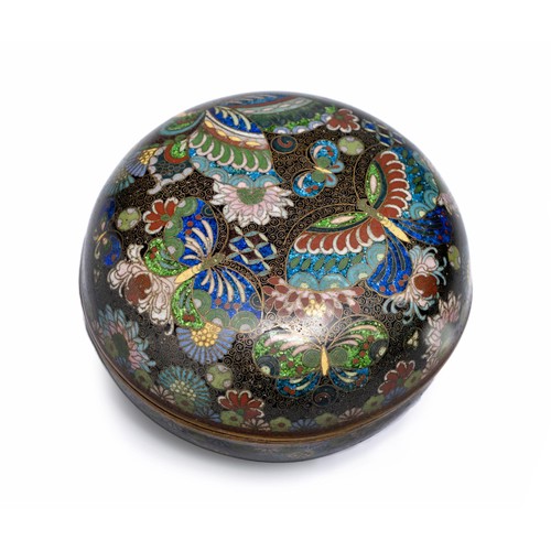 643 - A JAPANESE CLOISONNE BOX AND COVER, MEIJI PERIOD, 1868 - 1912