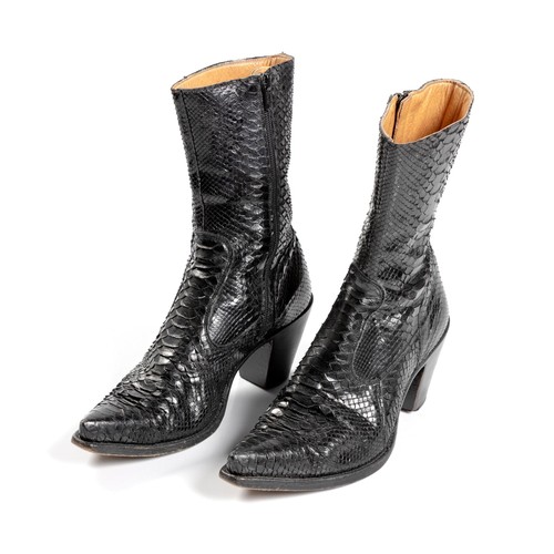 990 - A PAIR OF VINTAGE R. SOLES SNAKESKIN COWBOY BOOTS