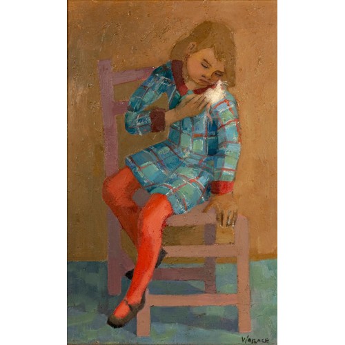 283 - Marjorie Wallace (South African 1925 - 2005) GIRL WITH RED STOCKINGS